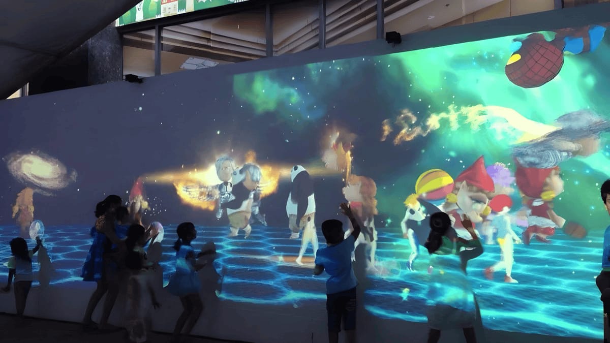 雷達互動觸摸投影墻-墻面感應(yīng)互動投影系統(tǒng)