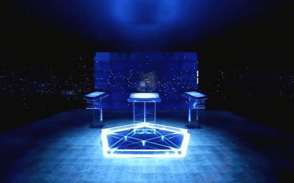 現代科技展覽的投影觸控大屏